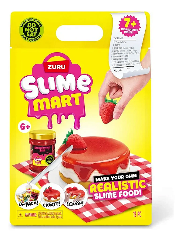 Kit Comida de Slime Mart Bolo de Morango - FUN
