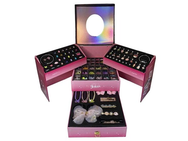 Kit Fabrica de Pulseiras Joias Miçangas Maleta 3200 peças