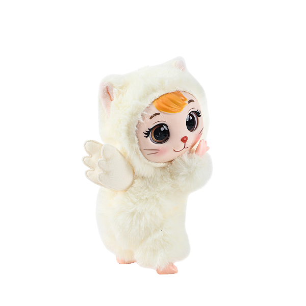 BONECA PELUCIA CHAVEIRO GATINHA LAMIMI ISABEL ANJO CREME 9162-03