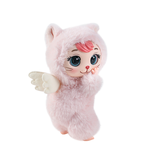 BONECA PELUCIA CHAVEIRO GATINHA LAMIMI ESTHER ANJO ROSA CLARO 9162-02