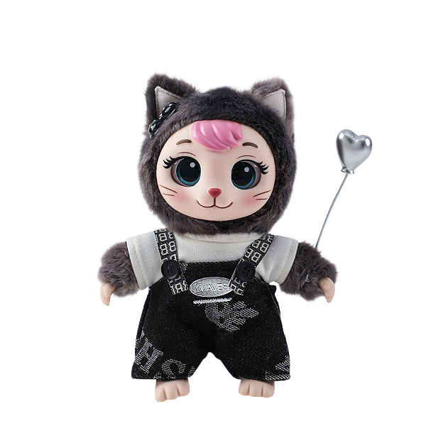 BONECA PELUCIA CHAVEIRO GATINHA LAMIMI OLIVIA CINZA BALAO 9163-11