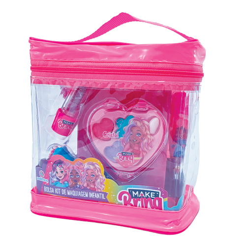 Kit Maquiagem Infantil Bolsa com Esmalte - Polibrinq