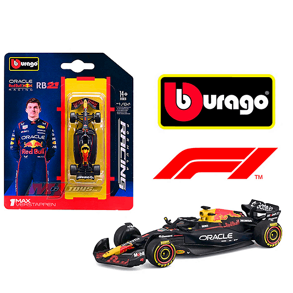 Miniatura Carro Formula 1 Red Bull Max Verstappen 1:64 Bburago