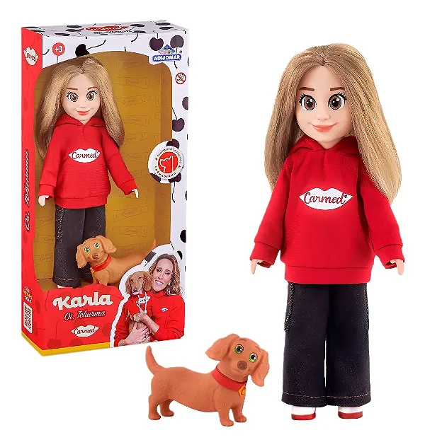 Boneca Karla Cimed Carmed + Cachorro Carmedinho Adijomar