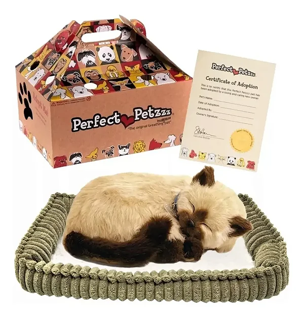 Perfect Petzzz - Gato Siames de Pelúcia que Respira