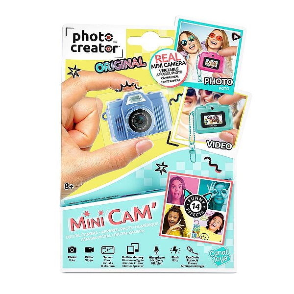 MIni Camera Fotográfica Digital Azul Retro Vintage f2561