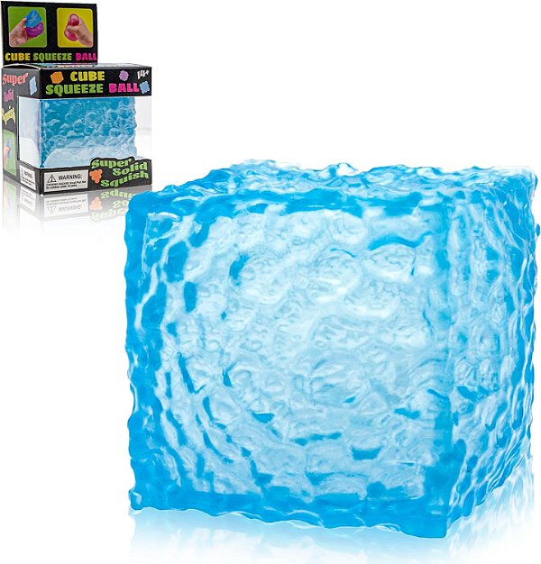 Squishy Cubo Gelo Texturizado de Apertar Anti estresse Sensorial
