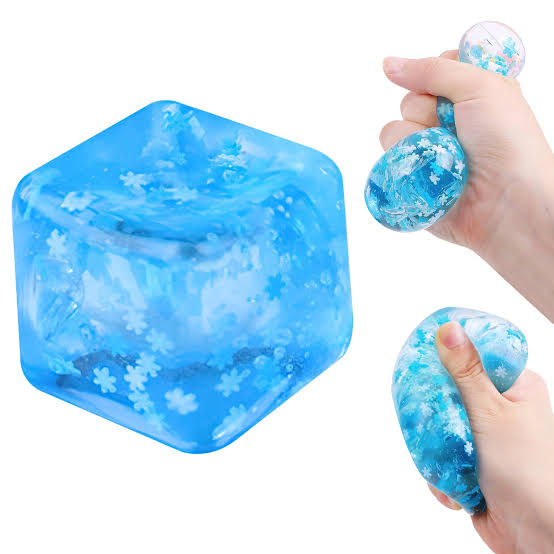 Squishy Cubo Gelo Colorido de Apertar Anti estresse Sensorial