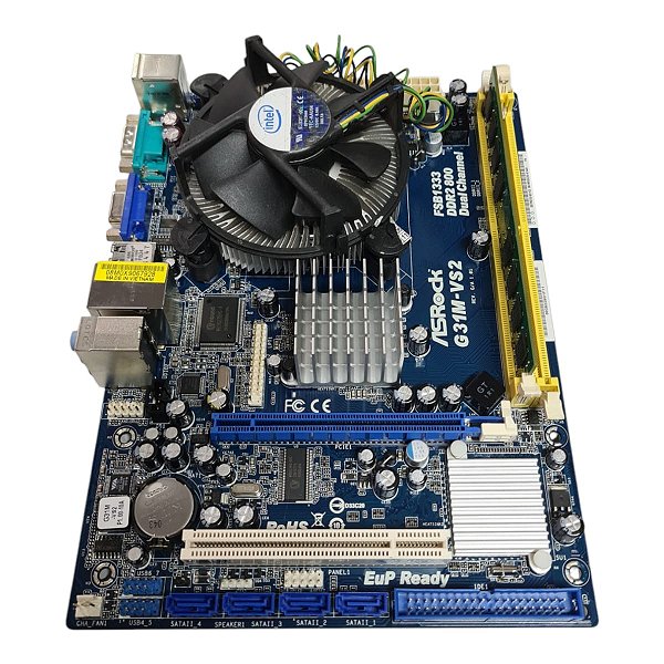 Kit Placa Mãe Asrock G31m-vs2 E8400 2Gb Ddr2