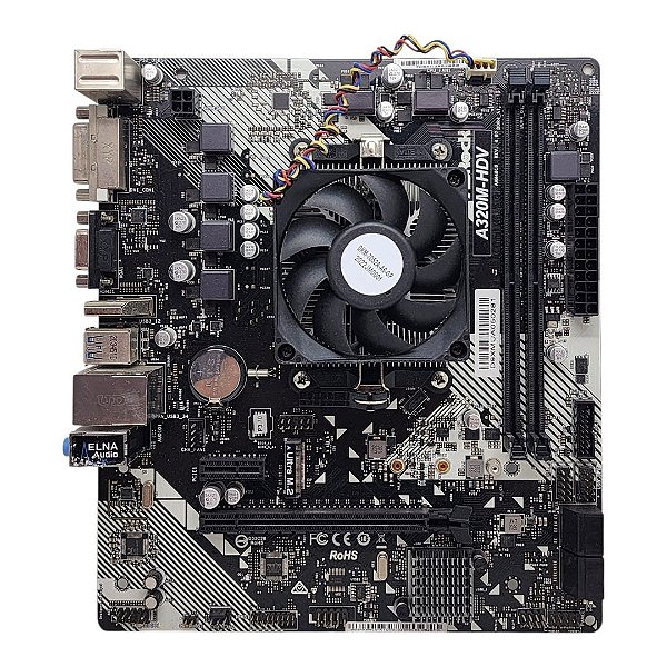 Placa Mãe AsRock A320m-hdv Rev 4 Am4 Ddr4 C/ Epelho