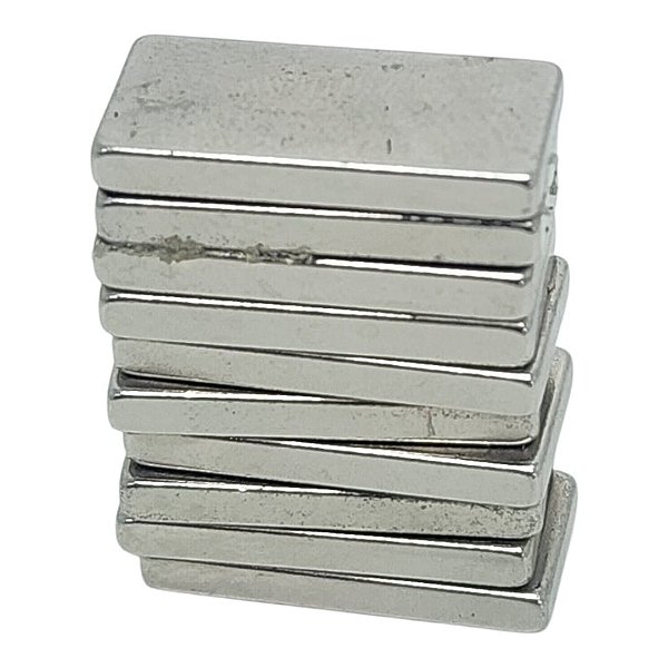 Kit 10 Imãs Neodímio Retangular 20x10x3mm N35