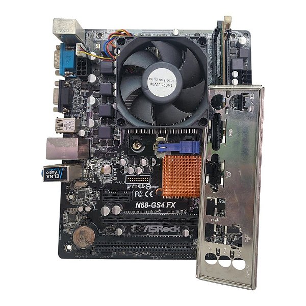 Kit Placa Mãe ASRock N68-GS4 FX  Athlon II X2 4Gb Ddr3 VGA/Serial C/ Espelho