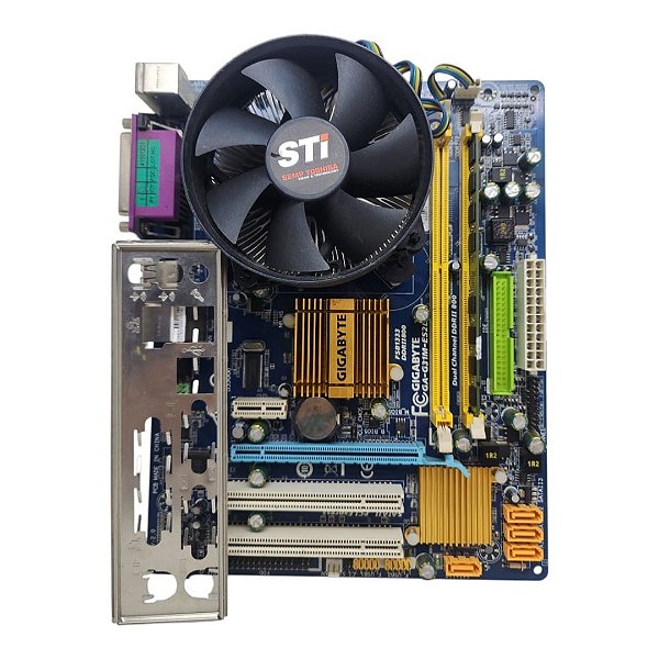 Kit Placa Mãe Gigabyte GA-G31M-ES2L Core 2Duo E7500 2Gb Ddr2 VGA/Serial C/ Espelho
