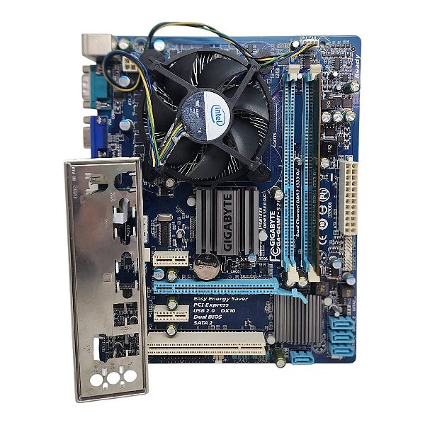 Kit Placa Mãe Gigabyte GA-G41MT-S2P Core 2Duo E8400 2Gb Ddr3 VGA/Serial C/ Espelho