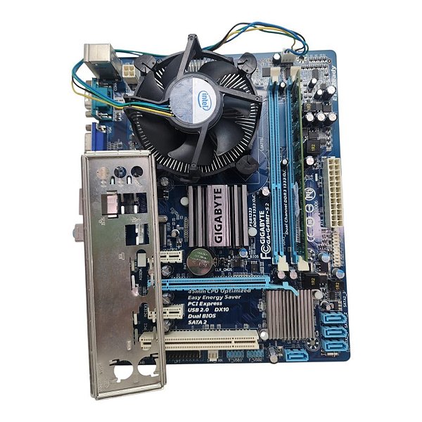Kit Placa Mãe Gigabyte GA-G41MT-S2 Core 2Duo E8400 2Gb Ddr3 VGA/Serial C/ Espelho