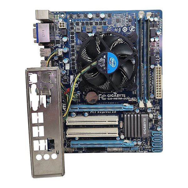 Kit Placa  Mãe Gigabyte GA-H61M-D2P-B3 Core i5 2Ger 8Gb Ddr3 VGA/DVI C/ Espelho