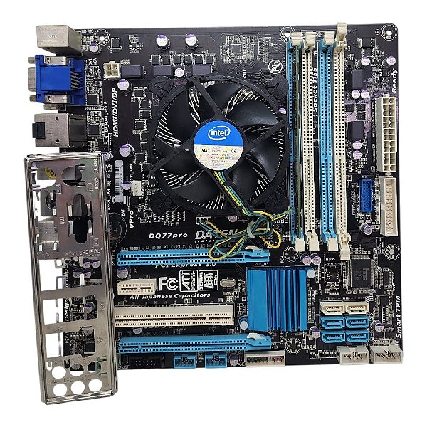 Kit Placa Mãe Daten DQ77pro Core i3 2Ger 4Gb Ddr3 VGA/HDMI/DP C/ Espelho