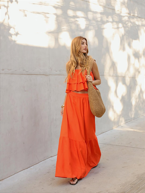 CONJUNTO CROPPED E SAIA MIDI SAMIRA