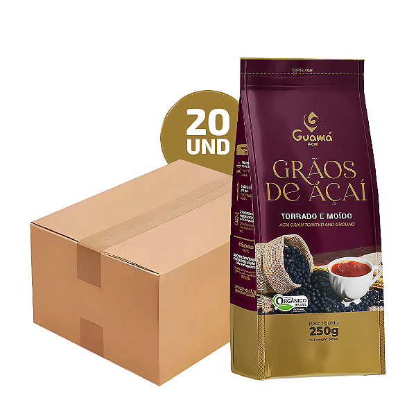 Caixa com 20 unidades de Café de Açaí 100% Grãos de Açaí