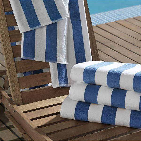 Toalha de Piscina Hotel 86x160cm Ibiza 500g/m² Azul Teka Profiline