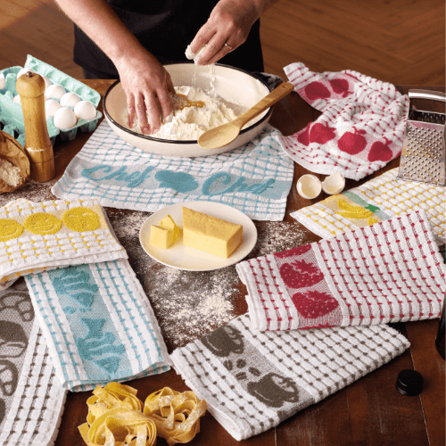 Kit com 8 Panos de Copa Fio Tinto Gourmet TEKA