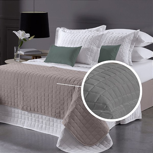 Peseira Matelasse Solteiro Verona Cinza Plaza Altenburg