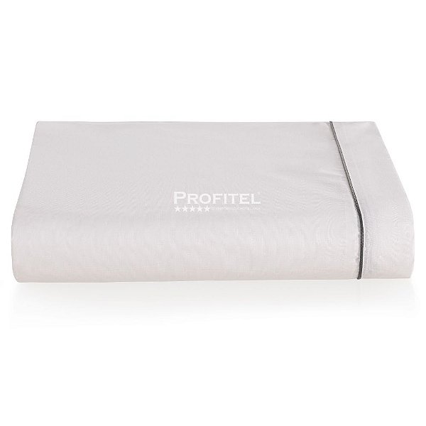Lençol para Hotel Casal TEKA Profiline 180 Fios com Aba e Friso Marrom 220x243cm