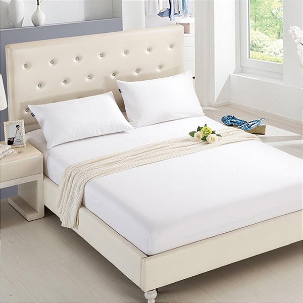 Lençol para Hotel com elástico Queen TEKA Profiline 180 Fios Madri 160x203cm