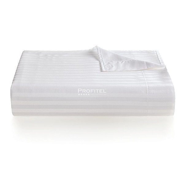 Lençol para Hotel Queen TEKA Profiline 200 fios Toronto Stripe com Aba 250x280cm