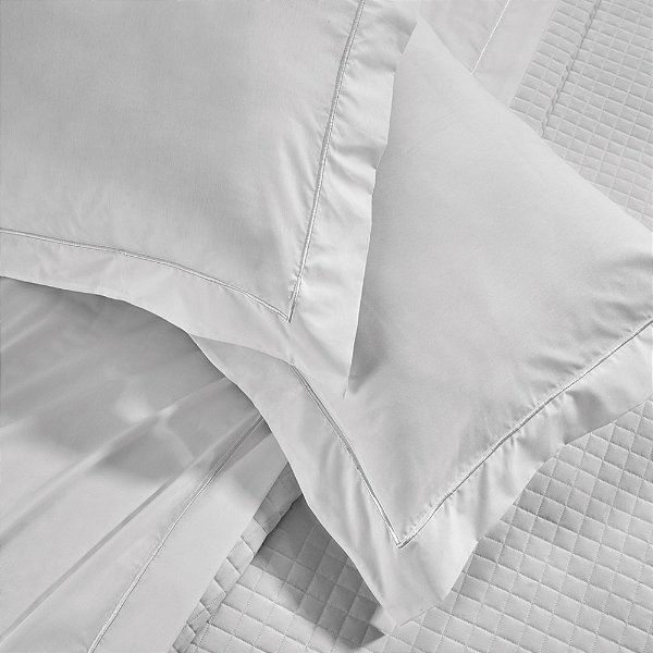 Jogo de Cama 4 peças Queen com Festonê Branco 200 fios Imperial Plus TEKA Profiline