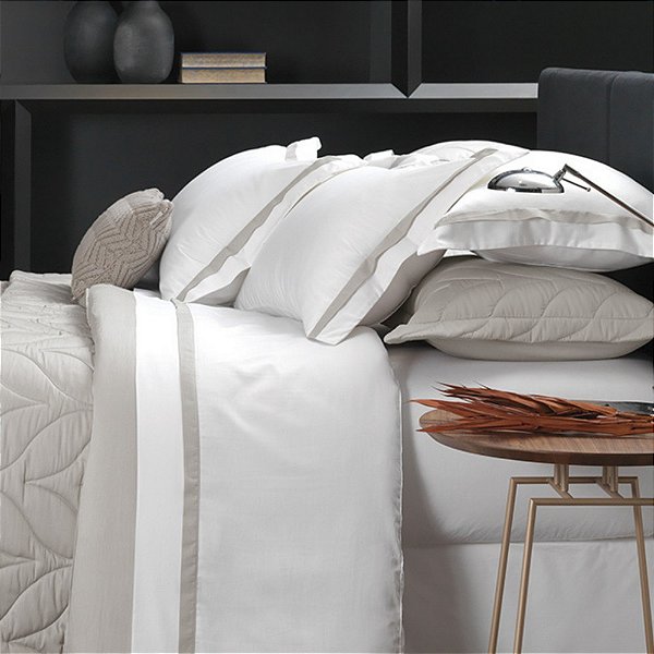 Jogo de Cama Queen 4 Peças Vercelli Marmo 300 Fios 100% Algodão Trussardi