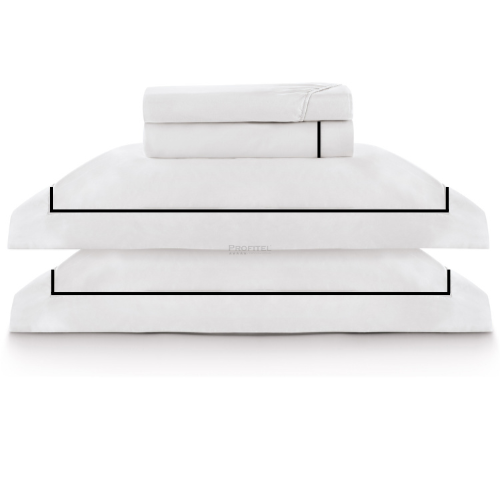 Jogo de Cama 4 peças Casal com Festonê Preto 300 fios Perola Profiline Luxury