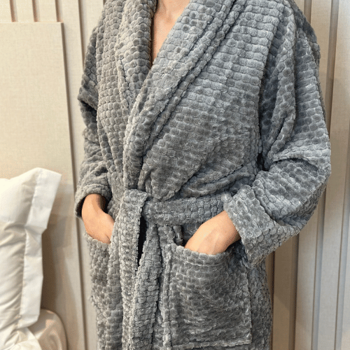 Roupão de Microfibra Unissex G Chumbo Lugano Corttex