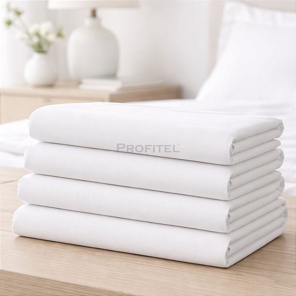 Lençol para Hotel Casal Bainhas Normais Atenas 180 fios 220x250cm Profitel