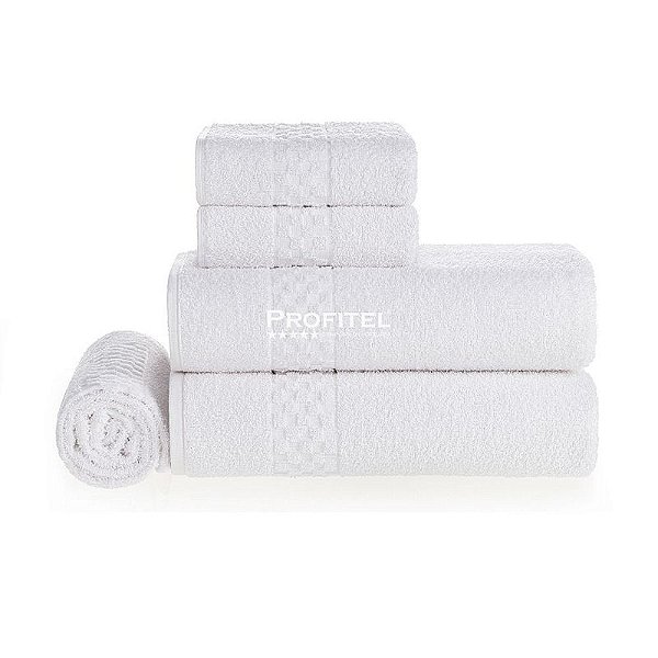 Jogo de Banho Hotel 5 peças Lisboa 450 g/m² Branco Profitel