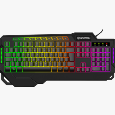 Teclado gamer preto, Led RGB, 19 teclas anti-ghosting, Teclas suspensas, Hoopson TPC-071