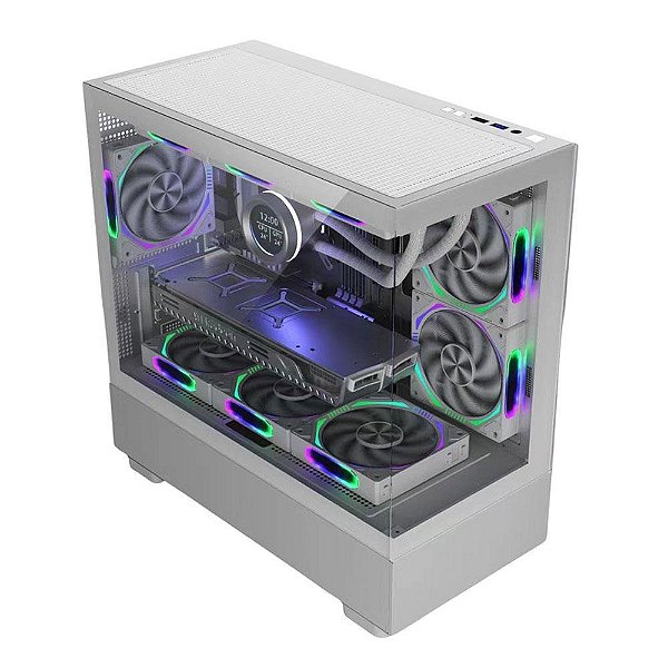 Gabinete Gamer Bpc-k215 M-atx Branco C/ 6 Cooler Lateral de Vidro - BRAZILPC