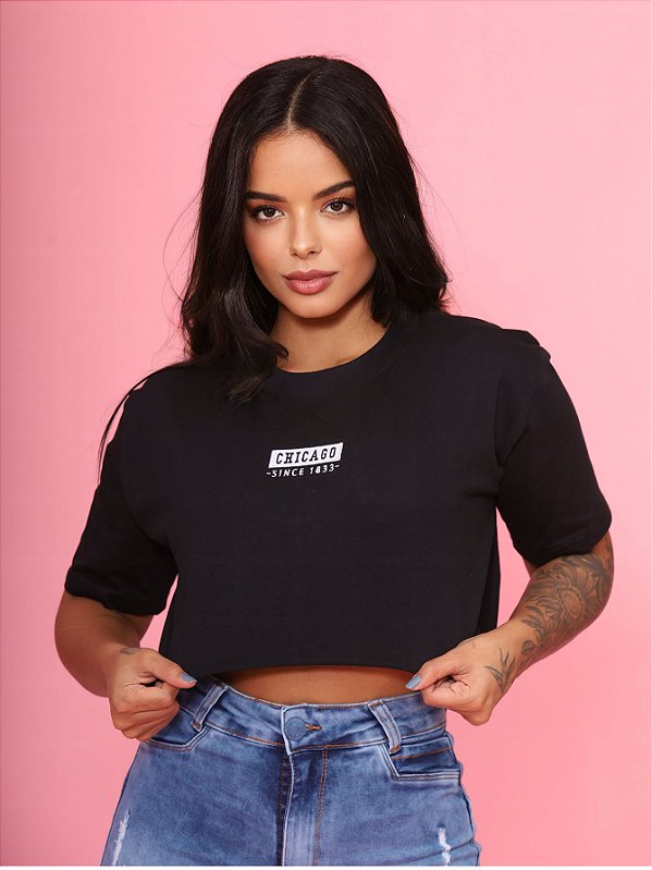Cropped de Malha Chicago Bordado
