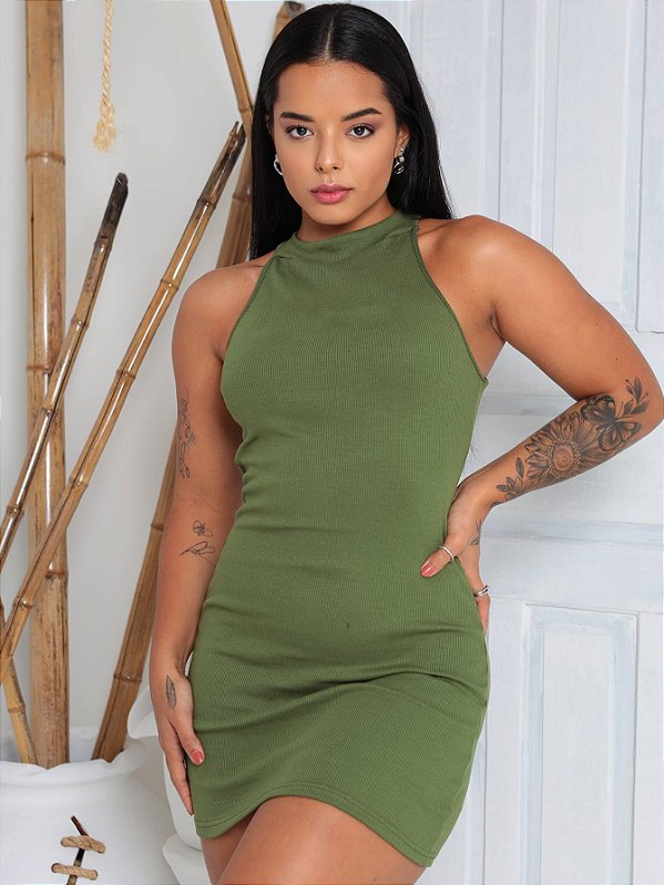 Vestido Tubinho Liso Gola