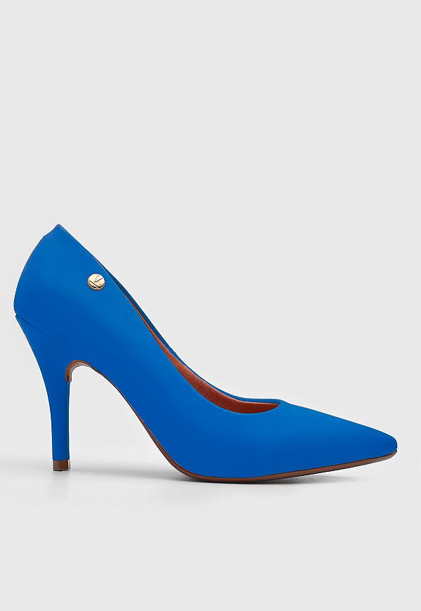 Scarpin Vizzano Salto Alto Pelica Azul Bic MM Concept Moda