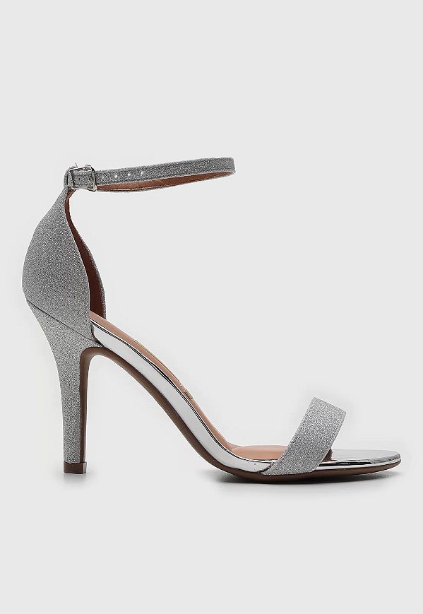 Sandália Vizzano Salto Fino Alto Glitter Metalizado - Prata - MM Concept -  Moda Feminina, Calçados e Acessórios