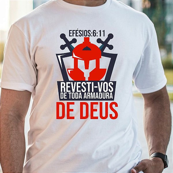 Camiseta Masculina Evangélica Gospel Armadura de Deus
