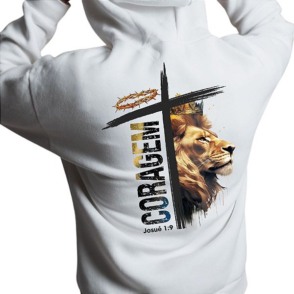 Blusa Moleton Gospel Cristã Evangélica Coragem Promoção