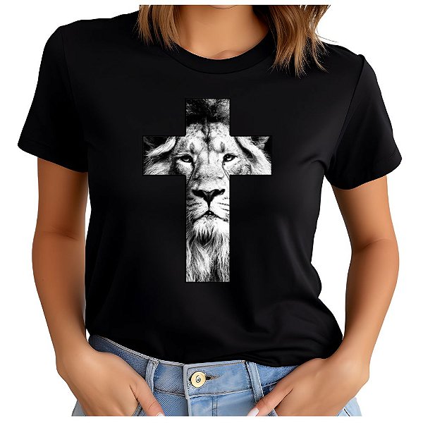 Baby Look Cristã Gospel Evangélica Leão Cruz Promoção