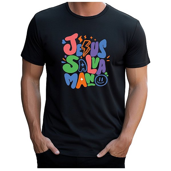 Camiseta Gospel Cristã Evangélica Jesus Salva Mano Promoção