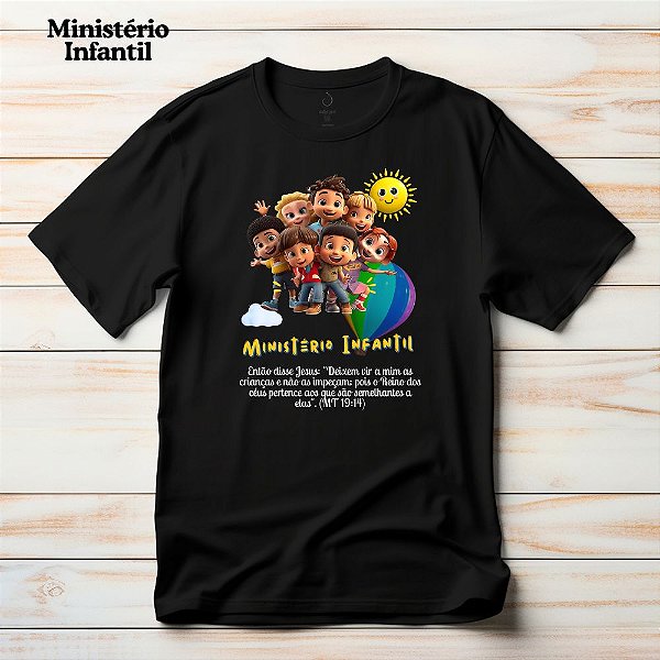 Camiseta Para Ministério Infantil Gospel Criativo Deixem Vir a Mim