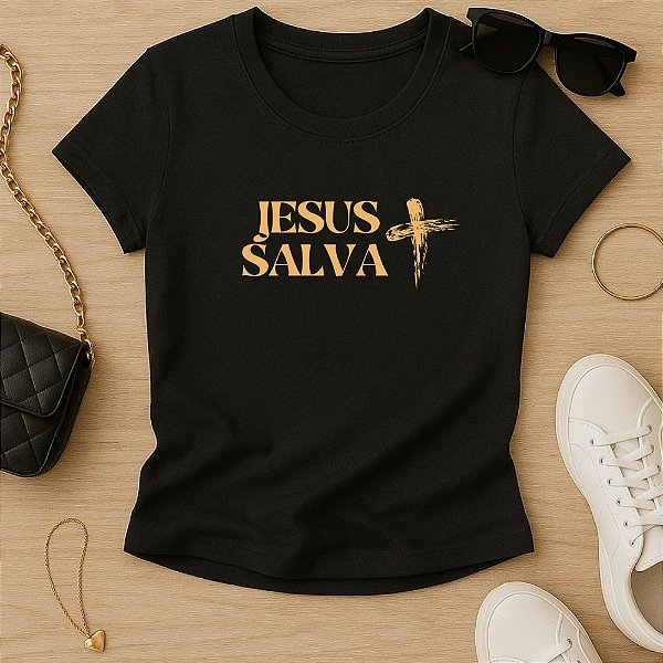 Baby Look Feminina Cristã Jesus Salva