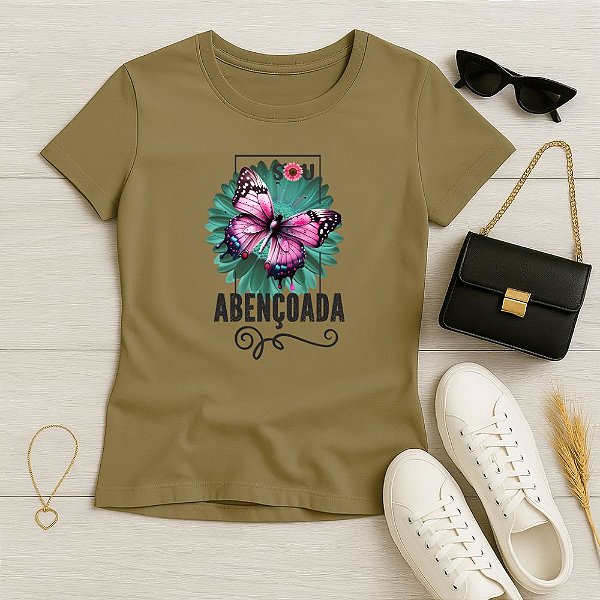Baby Look Feminina Cristã BJ Sou Abençoada