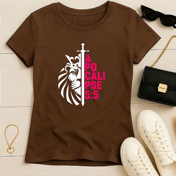 Baby Look Feminina Cristã Marrom Apocalipse