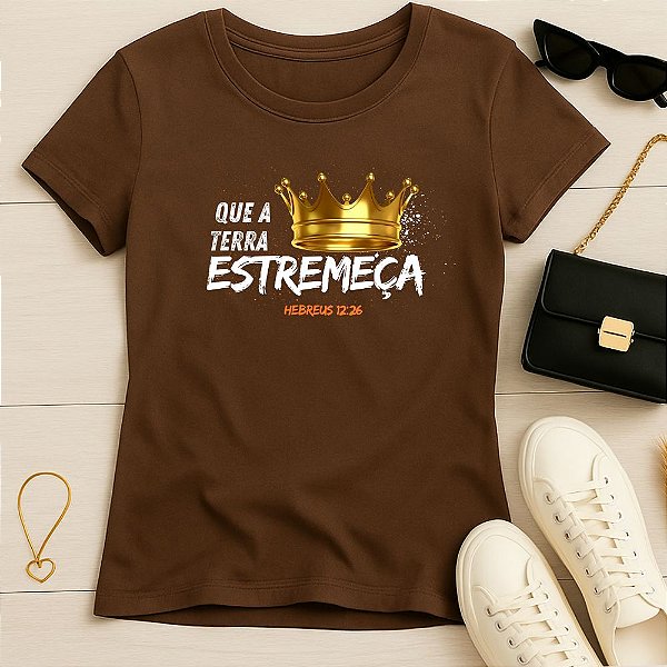 Baby Look Feminina Cristã Marrom Que A Terra